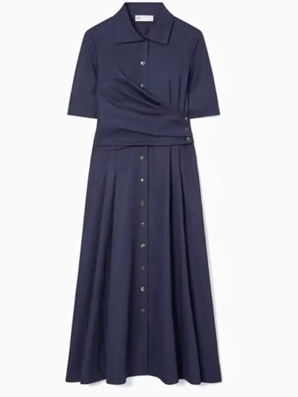 Tory Burch Poplin Wrap Shirtdress Navy Blue A-line NWOT